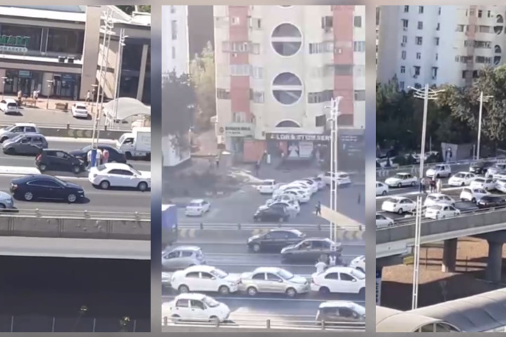 В Чиланзарском районе на мосту столкнулись почти два десятка автомобилей