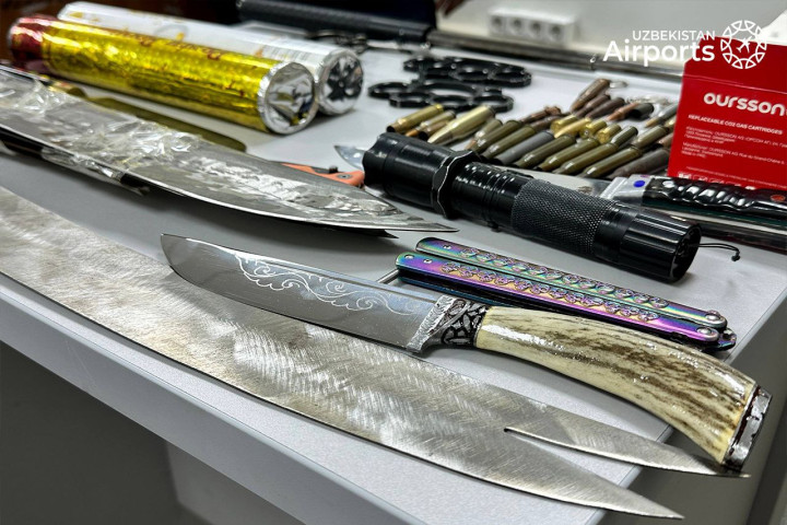 В аэропорту Ташкента с начала года изъяли более полутысячи запрещенных предметов