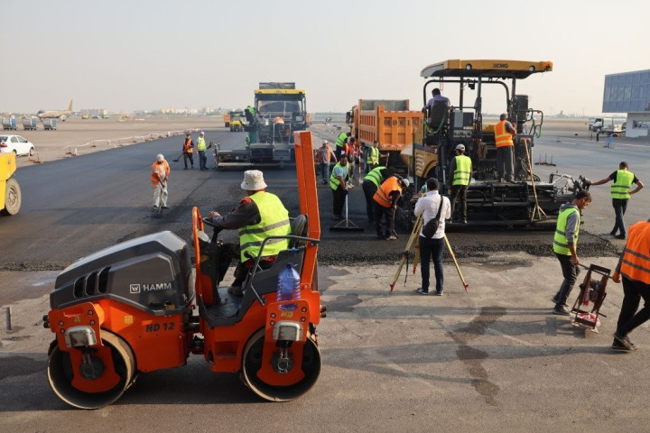 В аэропорту Ташкента начался капремонт стоянок самолетов