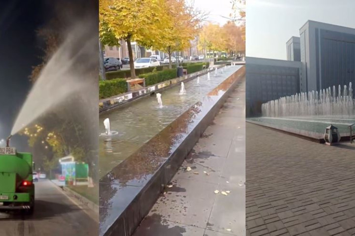В Ташкенте запустили водовозы и фонтаны для улучшения ситуации с загрязнением воздуха
