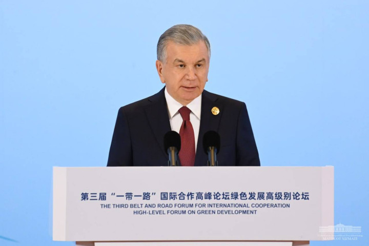 Президент Узбекистана предложил на форуме в Китае разработать полномасштабную программу «зеленого» развития