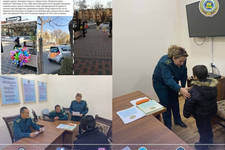 В Ташкенте правоохранители оштрафовали отца мальчика, торговавшего воздушными шариками на холоде