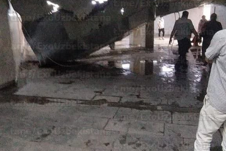 На станции метро "Буюк Ипак Йули" обвалился потолок