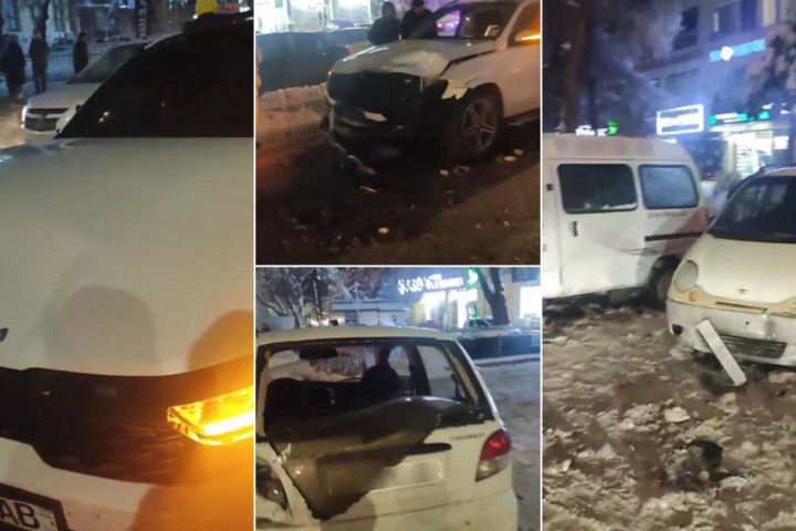 В ДТП в Ташкенте столкнулись 17 автомобилей – есть пострадавшие