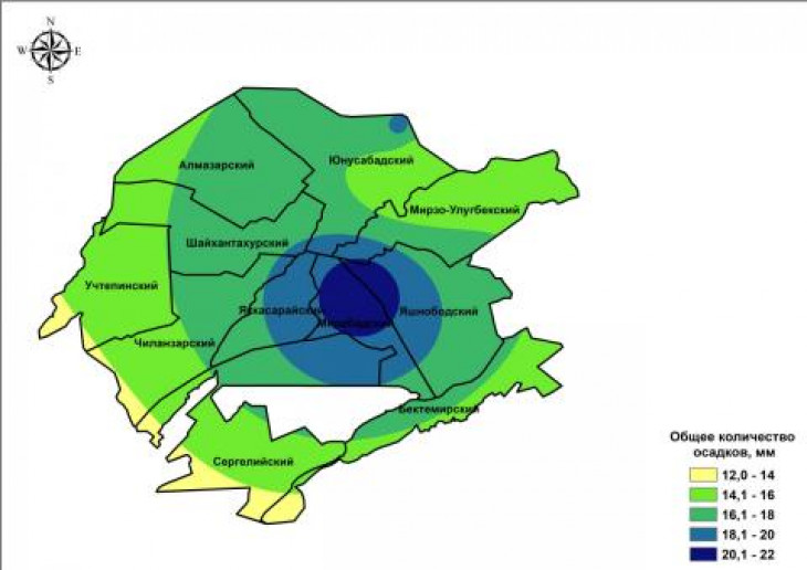 Карта осадков в ташкенте