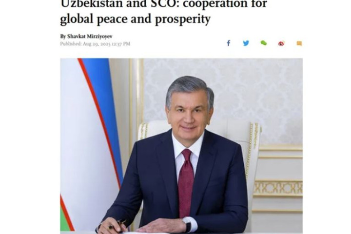 Статья Президента Узбекистана опубликована в ведущих китайских изданиях в преддверии саммита ШОС
