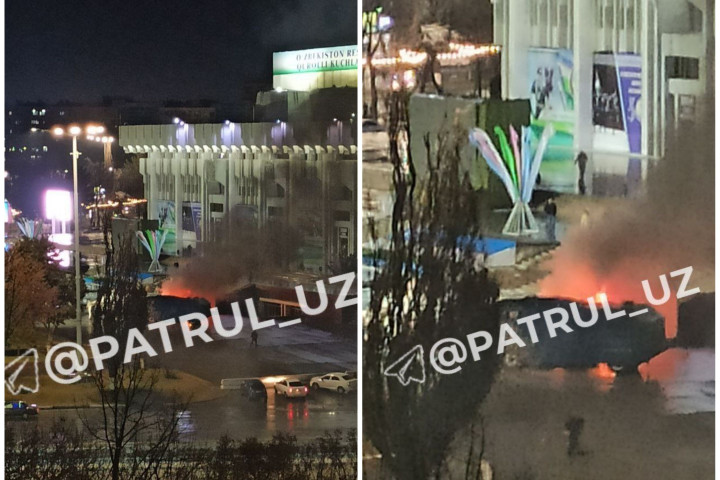 На площади "Дружба народов" произошел пожар. Пользователи соцсетей сообщают о возгорании военной техники