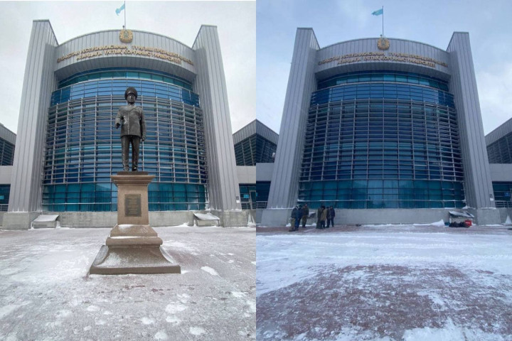 В Астане демонтировали памятник первому президенту Казахстана