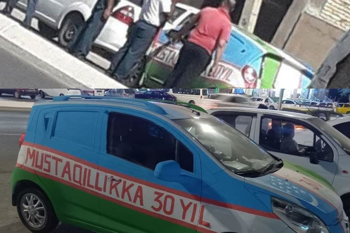 По дорогам Бухары разъезжают автомобили, выкрашенные в цвета флага Узбекистана