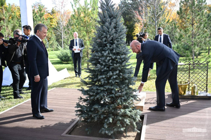 Президент Европейского совета посадил дерево на Аллее почетных гостей