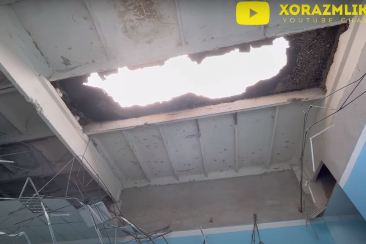 В одной из школ Хорезмской области обвалилась крыша
