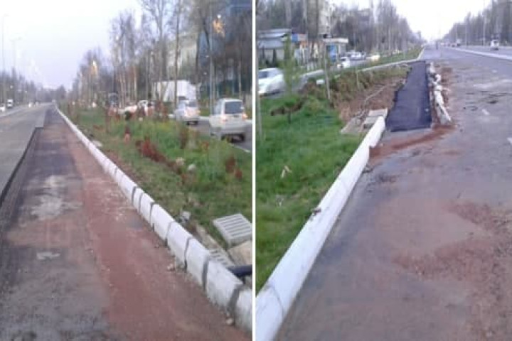 По факту проседания полотна дорожного покрытия на улице Ахмад Дониш возбуждено уголовное дело