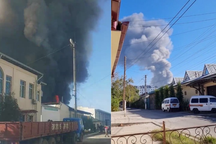 На тушение пожара в Яшнабадском районе потребовались 8 пожарно-спасательных экипажей - видео