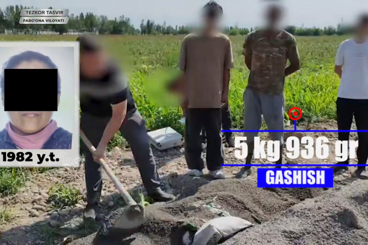 В Фергане изъято около 6 кг гашиша, спрятанного в куче гравия
